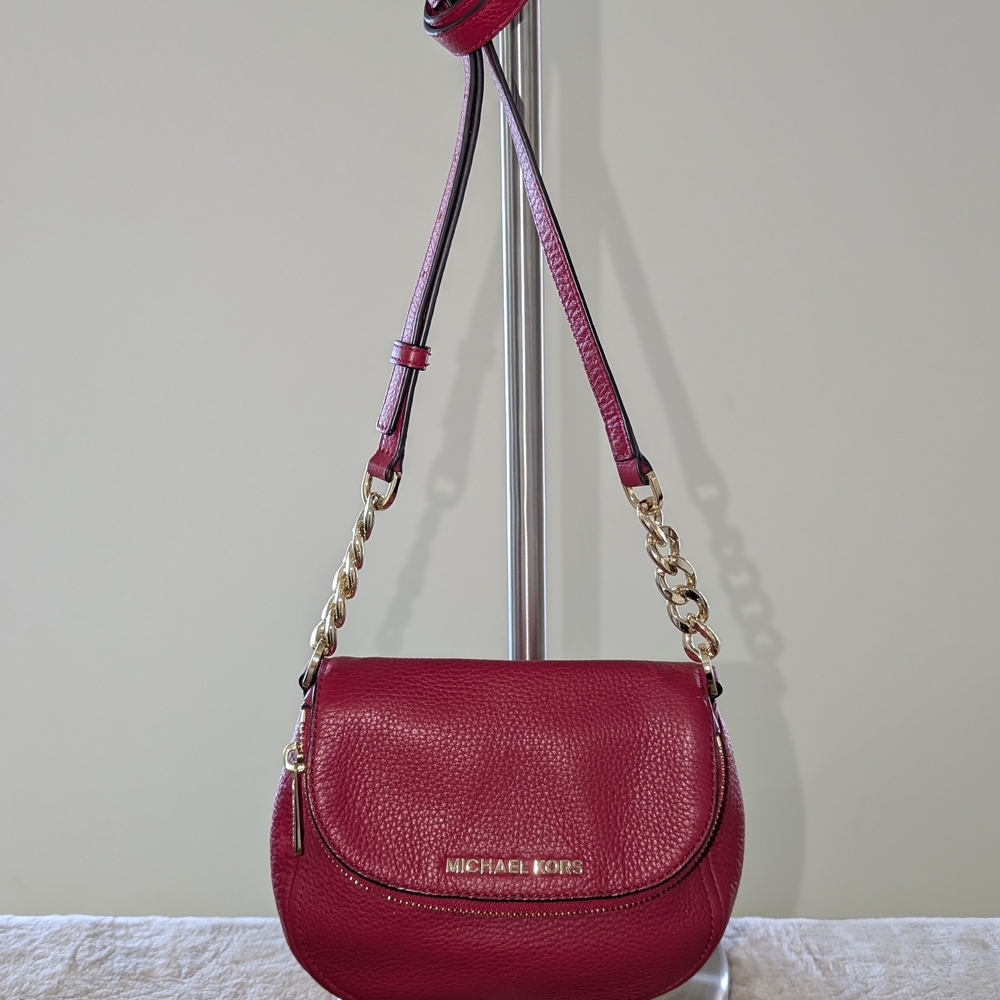 Michael Kors Bedford Red Leather Crossbody Bag